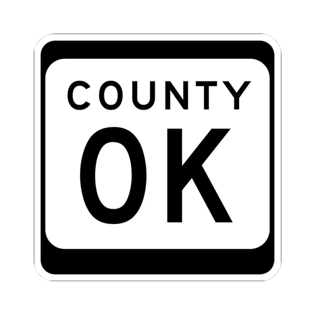 WIS County OK (Wisconsin) (Road Sign) STICKER Vinyl Kiss-Cut Decal 3 Inch White - The Sticker Space