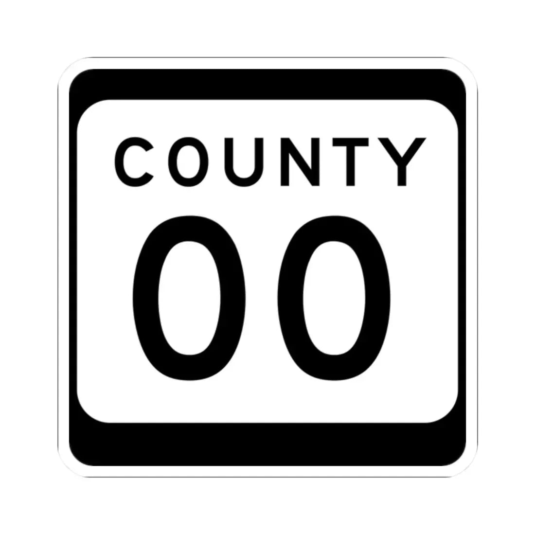 WIS County OO (Wisconsin) (Road Sign) STICKER Vinyl Kiss-Cut Decal 2 Inch White - The Sticker Space