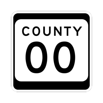 WIS County OO (Wisconsin) (Road Sign) STICKER Vinyl Kiss-Cut Decal 4 Inch White - The Sticker Space