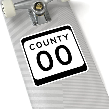 WIS County OO (Wisconsin) (Road Sign) STICKER Vinyl Kiss-Cut Decal - The Sticker Space