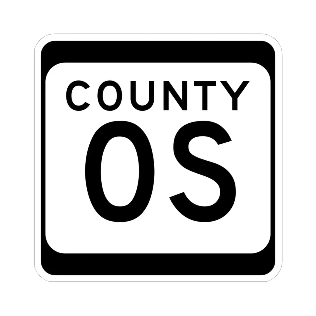 WIS County OS (Wisconsin) (Road Sign) STICKER Vinyl Kiss-Cut Decal 4 Inch White - The Sticker Space