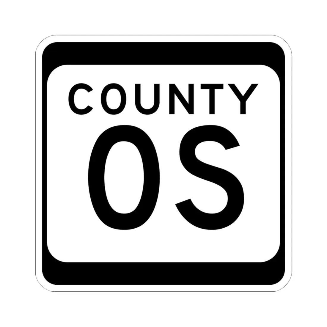 WIS County OS (Wisconsin) (Road Sign) STICKER Vinyl Kiss-Cut Decal 6 Inch White - The Sticker Space