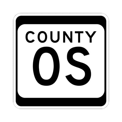 WIS County OS (Wisconsin) (Road Sign) STICKER Vinyl Kiss-Cut Decal 6 Inch White - The Sticker Space