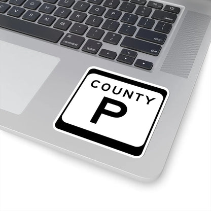 WIS County P (Wisconsin) (Road Sign) STICKER Vinyl Kiss-Cut Decal - The Sticker Space