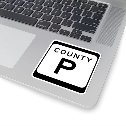WIS County P (Wisconsin) (Road Sign) STICKER Vinyl Kiss-Cut Decal - The Sticker Space