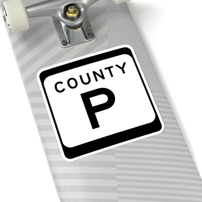 WIS County P (Wisconsin) (Road Sign) STICKER Vinyl Kiss-Cut Decal - The Sticker Space