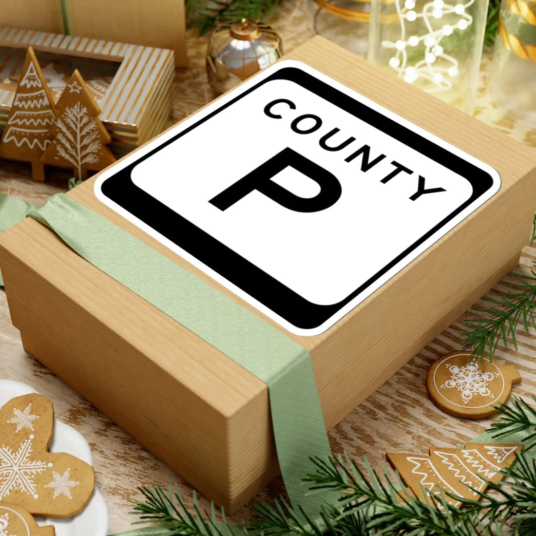 WIS County P (Wisconsin) (Road Sign) STICKER Vinyl Kiss-Cut Decal - The Sticker Space