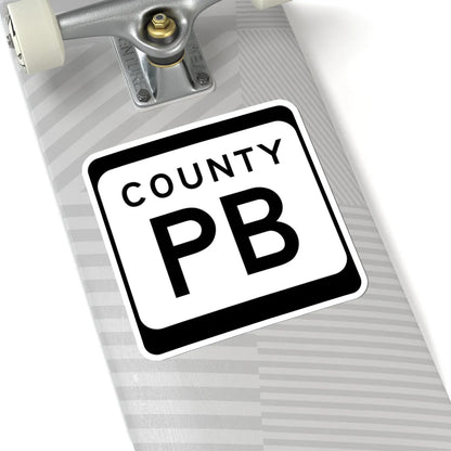 WIS County PB (Wisconsin) (Road Sign) STICKER Vinyl Kiss-Cut Decal - The Sticker Space