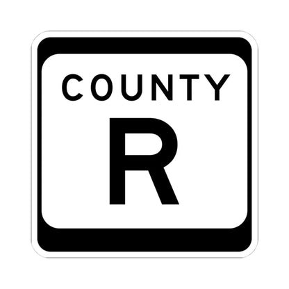WIS County R (Wisconsin) (Road Sign) STICKER Vinyl Kiss-Cut Decal 4 Inch White - The Sticker Space