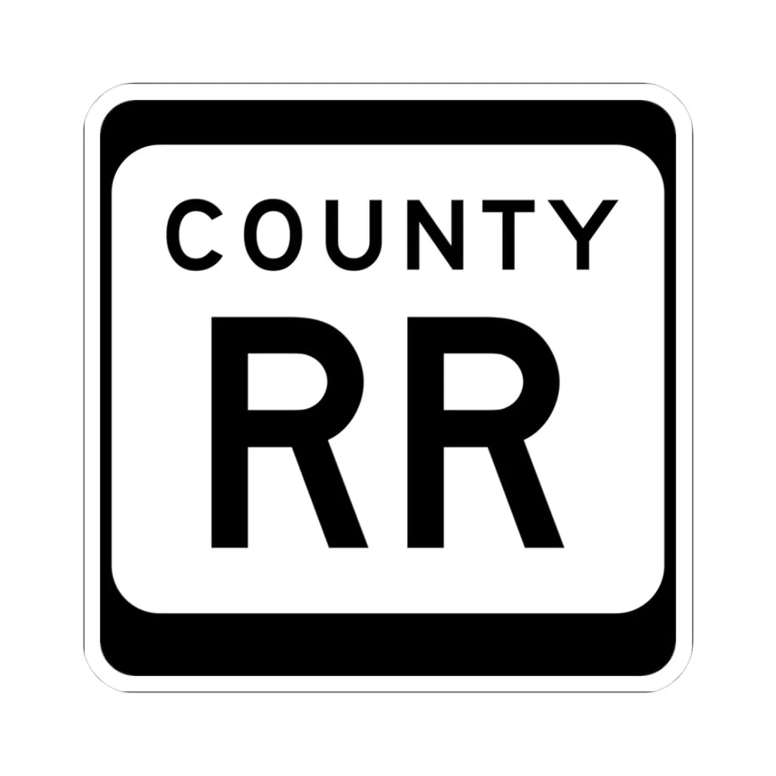 WIS County RR (Wisconsin) (Road Sign) STICKER Vinyl Kiss-Cut Decal 3 Inch White - The Sticker Space