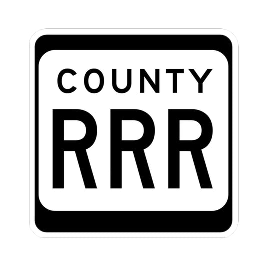 WIS County RRR (Wisconsin) (Road Sign) STICKER Vinyl Kiss-Cut Decal 2 Inch White - The Sticker Space