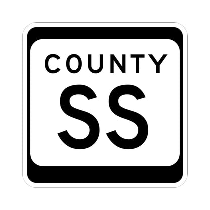 WIS County SS (Wisconsin) (Road Sign) STICKER Vinyl Kiss-Cut Decal 4 Inch White - The Sticker Space
