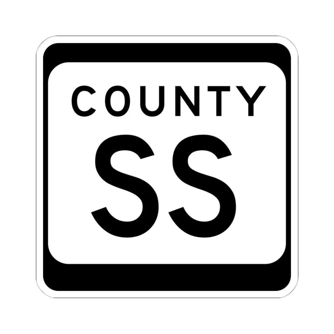 WIS County SS (Wisconsin) (Road Sign) STICKER Vinyl Kiss-Cut Decal 6 Inch White - The Sticker Space