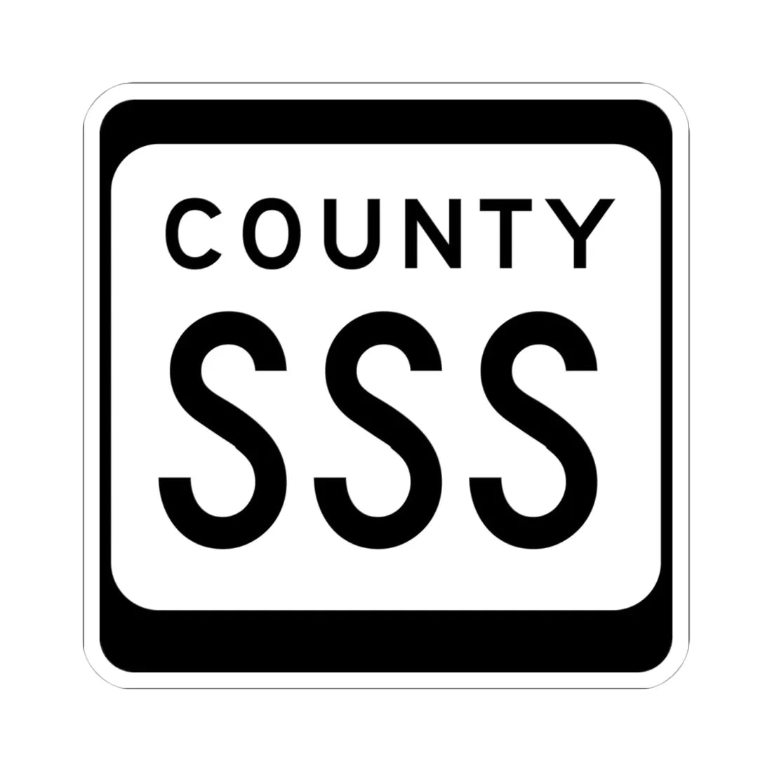 WIS County SSS (Wisconsin) (Road Sign) STICKER Vinyl Kiss-Cut Decal 4 Inch White - The Sticker Space