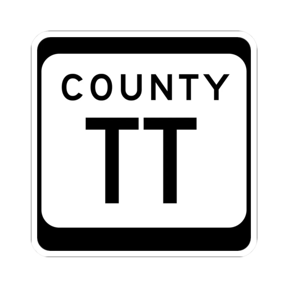WIS County TT (Wisconsin) (Road Sign) STICKER Vinyl Kiss-Cut Decal 2 Inch White - The Sticker Space