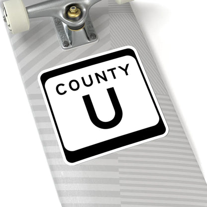WIS County U (Wisconsin) (Road Sign) STICKER Vinyl Kiss-Cut Decal - The Sticker Space