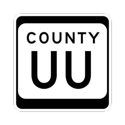 WIS County UU (Wisconsin) (Road Sign) STICKER Vinyl Kiss-Cut Decal 3 Inch White - The Sticker Space