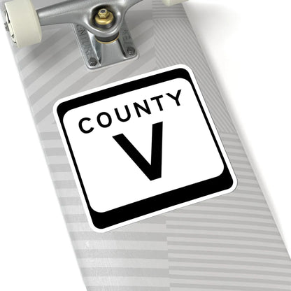 WIS County V (Wisconsin) (Road Sign) STICKER Vinyl Kiss-Cut Decal - The Sticker Space