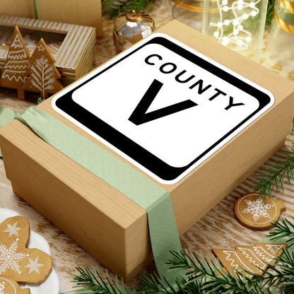 WIS County V (Wisconsin) (Road Sign) STICKER Vinyl Kiss-Cut Decal - The Sticker Space