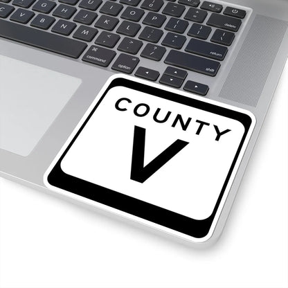 WIS County V (Wisconsin) (Road Sign) STICKER Vinyl Kiss-Cut Decal - The Sticker Space