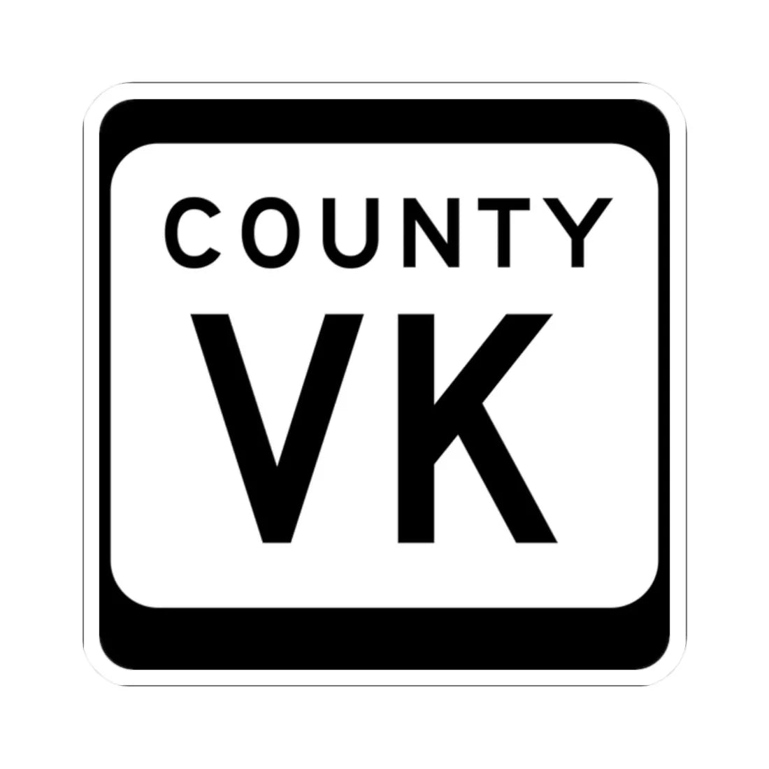WIS County VK (Wisconsin) (Road Sign) STICKER Vinyl Kiss-Cut Decal 2 Inch White - The Sticker Space