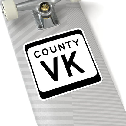 WIS County VK (Wisconsin) (Road Sign) STICKER Vinyl Kiss-Cut Decal - The Sticker Space