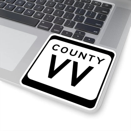 WIS County VV (Wisconsin) (Road Sign) STICKER Vinyl Kiss-Cut Decal - The Sticker Space