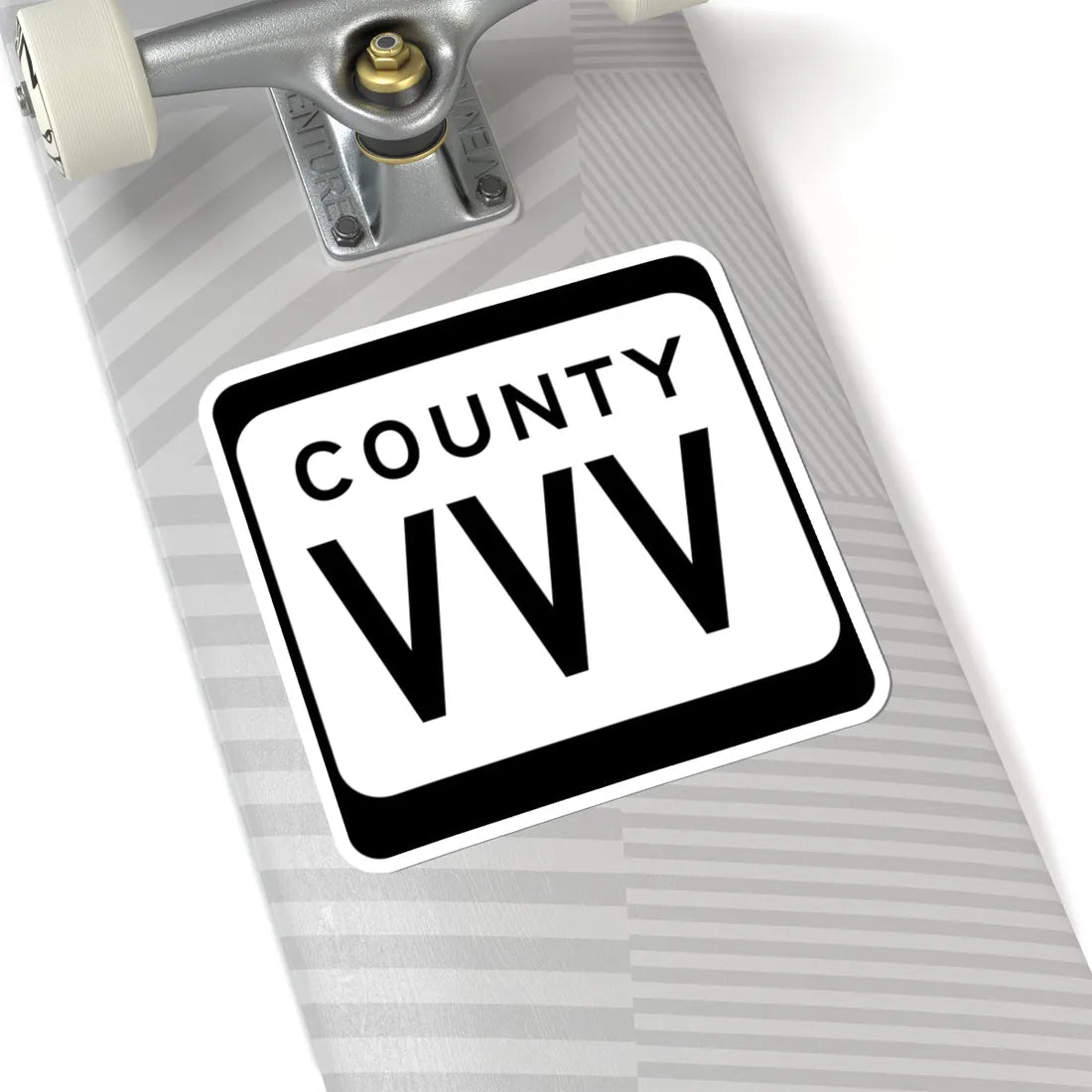WIS County VVV (Wisconsin) (Road Sign) STICKER Vinyl Kiss-Cut Decal - The Sticker Space