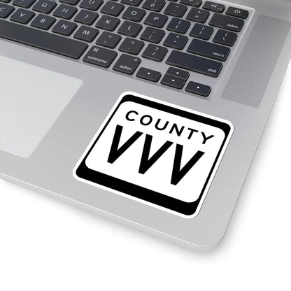 WIS County VVV (Wisconsin) (Road Sign) STICKER Vinyl Kiss-Cut Decal - The Sticker Space