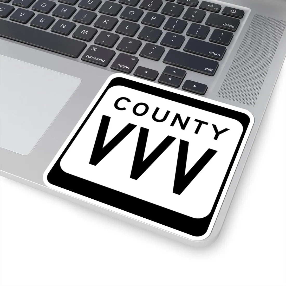 WIS County VVV (Wisconsin) (Road Sign) STICKER Vinyl Kiss-Cut Decal - The Sticker Space