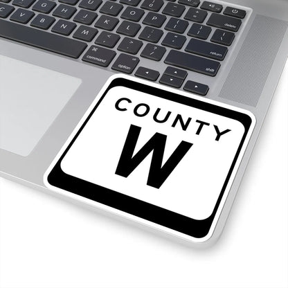WIS County W (Wisconsin) (Road Sign) STICKER Vinyl Kiss-Cut Decal - The Sticker Space