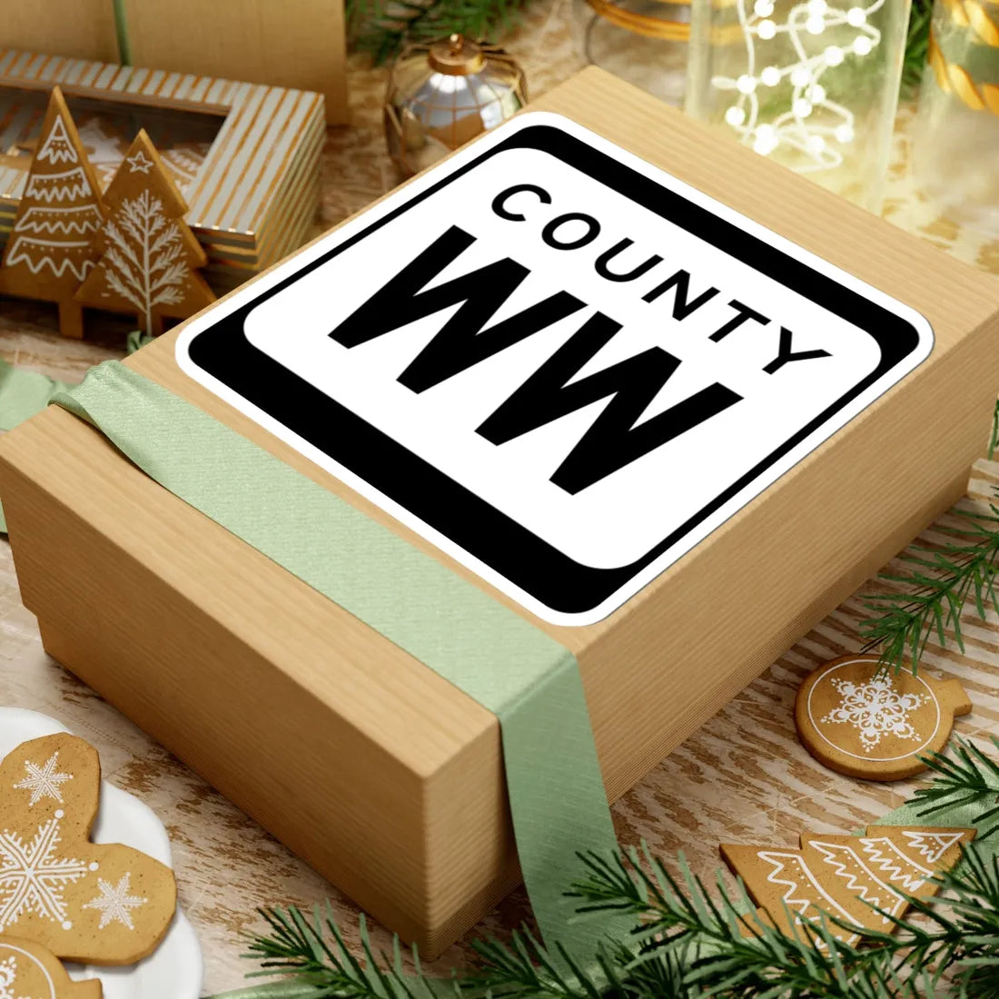 WIS County WW (Wisconsin) (Road Sign) STICKER Vinyl Kiss-Cut Decal - The Sticker Space