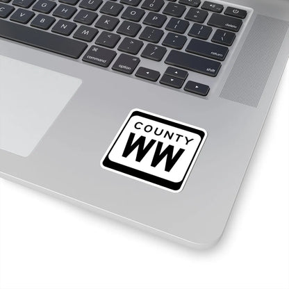 WIS County WW (Wisconsin) (Road Sign) STICKER Vinyl Kiss-Cut Decal - The Sticker Space