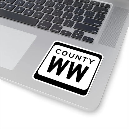 WIS County WW (Wisconsin) (Road Sign) STICKER Vinyl Kiss-Cut Decal - The Sticker Space