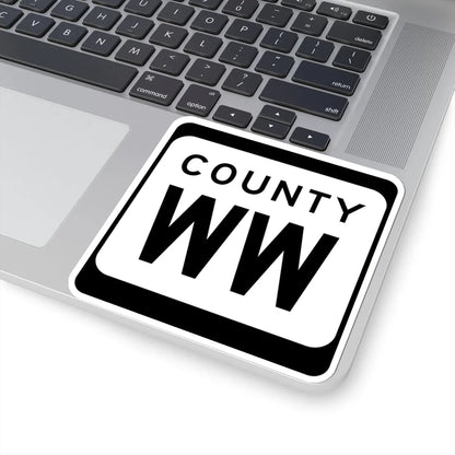 WIS County WW (Wisconsin) (Road Sign) STICKER Vinyl Kiss-Cut Decal - The Sticker Space