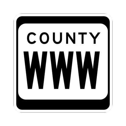 WIS County WWW (Wisconsin) (Road Sign) STICKER Vinyl Kiss-Cut Decal 2 Inch White - The Sticker Space