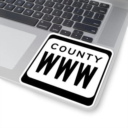 WIS County WWW (Wisconsin) (Road Sign) STICKER Vinyl Kiss-Cut Decal - The Sticker Space