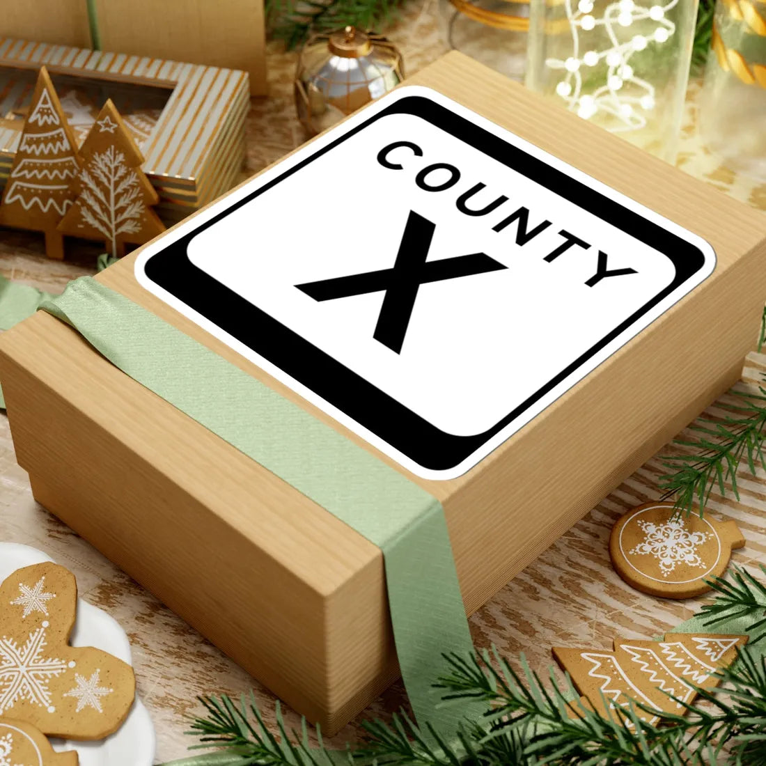 WIS County X (Wisconsin) (Road Sign) STICKER Vinyl Kiss-Cut Decal - The Sticker Space