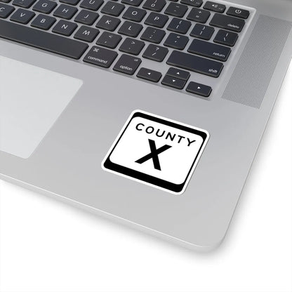 WIS County X (Wisconsin) (Road Sign) STICKER Vinyl Kiss-Cut Decal - The Sticker Space
