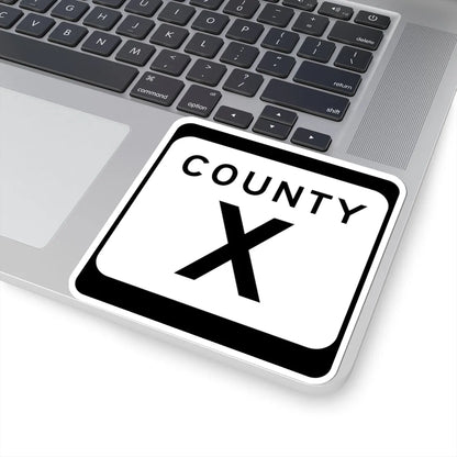 WIS County X (Wisconsin) (Road Sign) STICKER Vinyl Kiss-Cut Decal - The Sticker Space