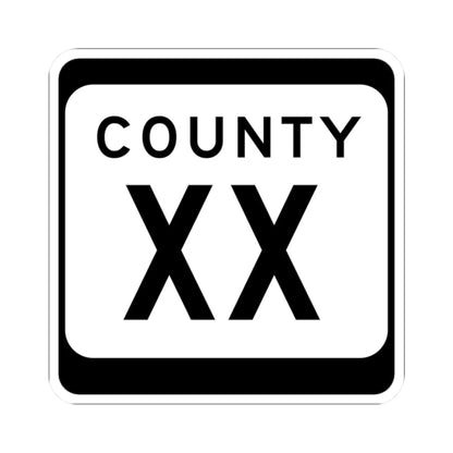 WIS County XX (Wisconsin) (Road Sign) STICKER Vinyl Kiss-Cut Decal 2 Inch White - The Sticker Space