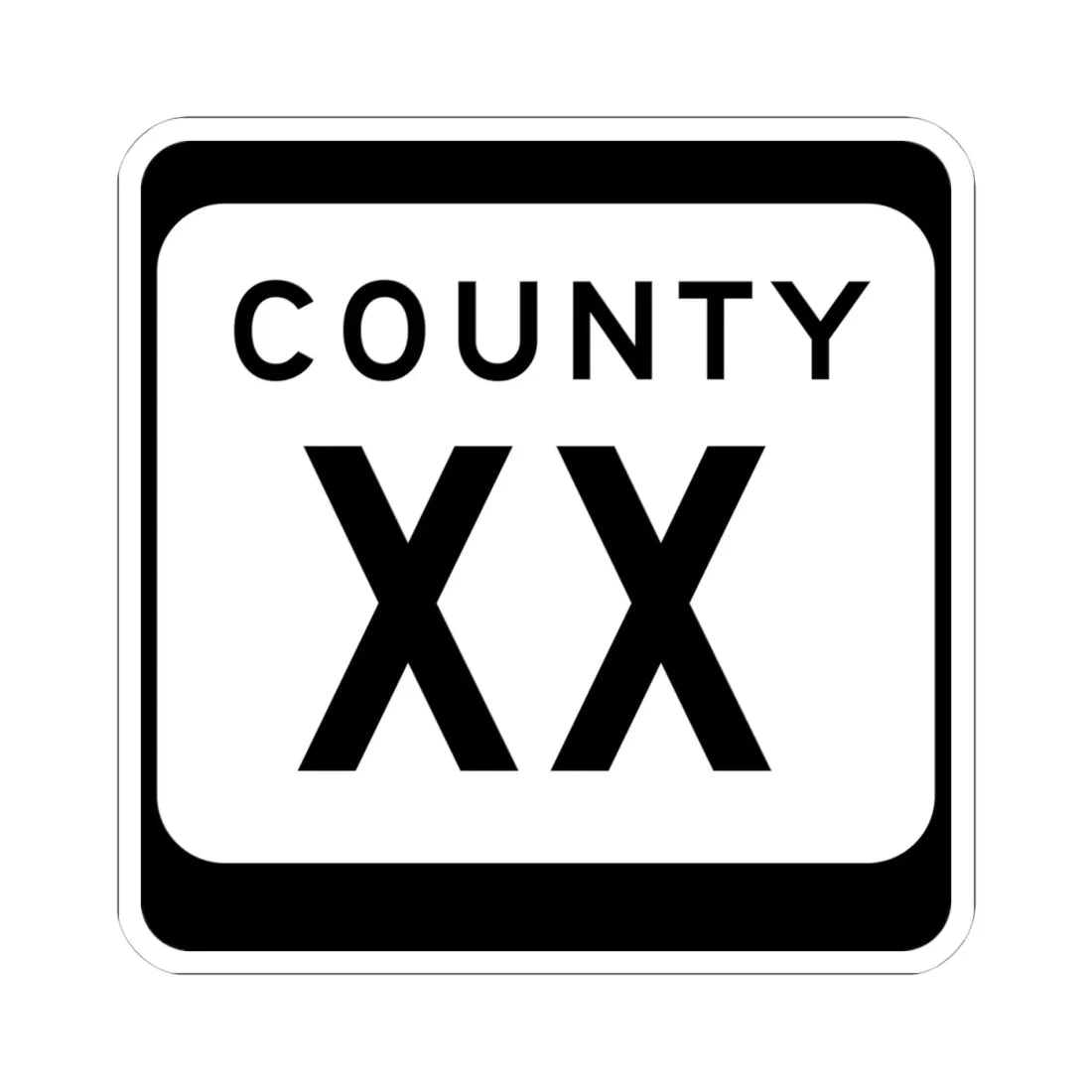 WIS County XX (Wisconsin) (Road Sign) STICKER Vinyl Kiss-Cut Decal 4 Inch White - The Sticker Space