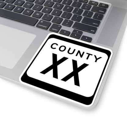 WIS County XX (Wisconsin) (Road Sign) STICKER Vinyl Kiss-Cut Decal - The Sticker Space