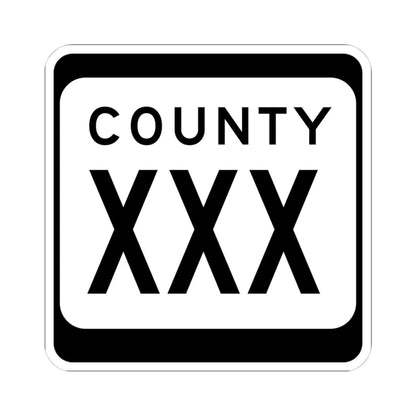 WIS County XXX (Wisconsin) (Road Sign) STICKER Vinyl Kiss-Cut Decal 4 Inch White - The Sticker Space
