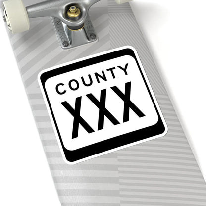 WIS County XXX (Wisconsin) (Road Sign) STICKER Vinyl Kiss-Cut Decal - The Sticker Space