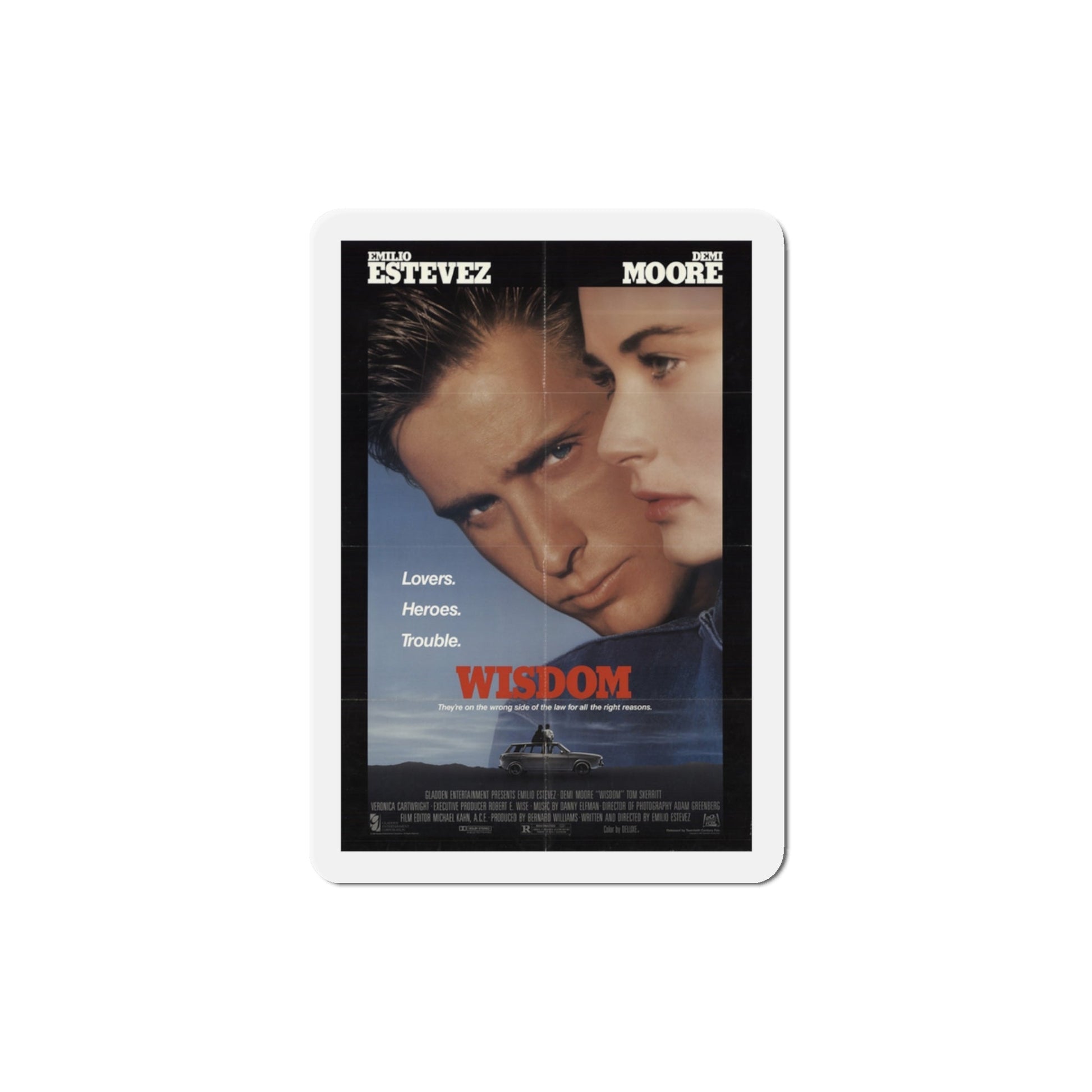 Wisdom 1986 Movie Poster Die-Cut Magnet-3" x 3"-The Sticker Space
