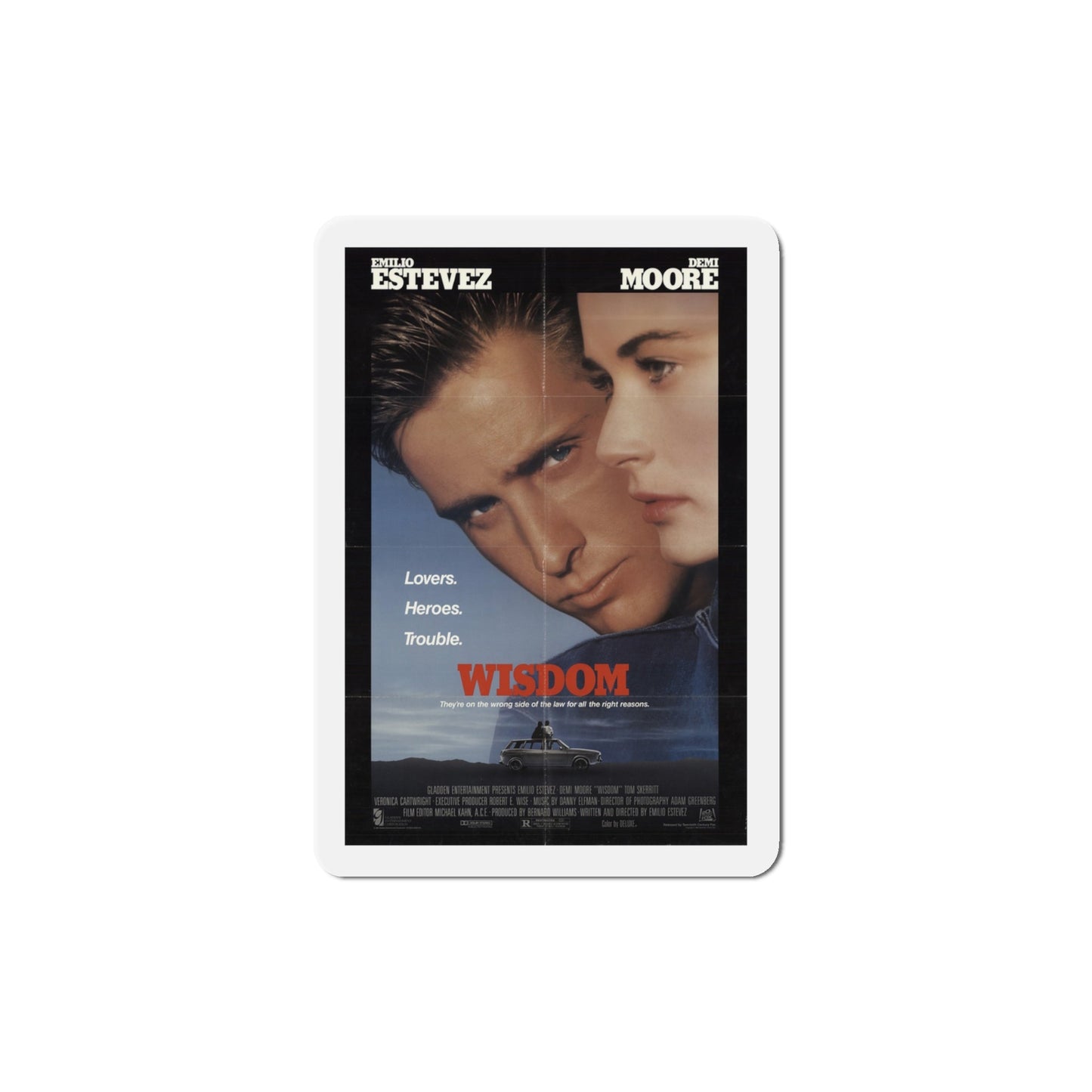 Wisdom 1986 Movie Poster Die-Cut Magnet-4" x 4"-The Sticker Space