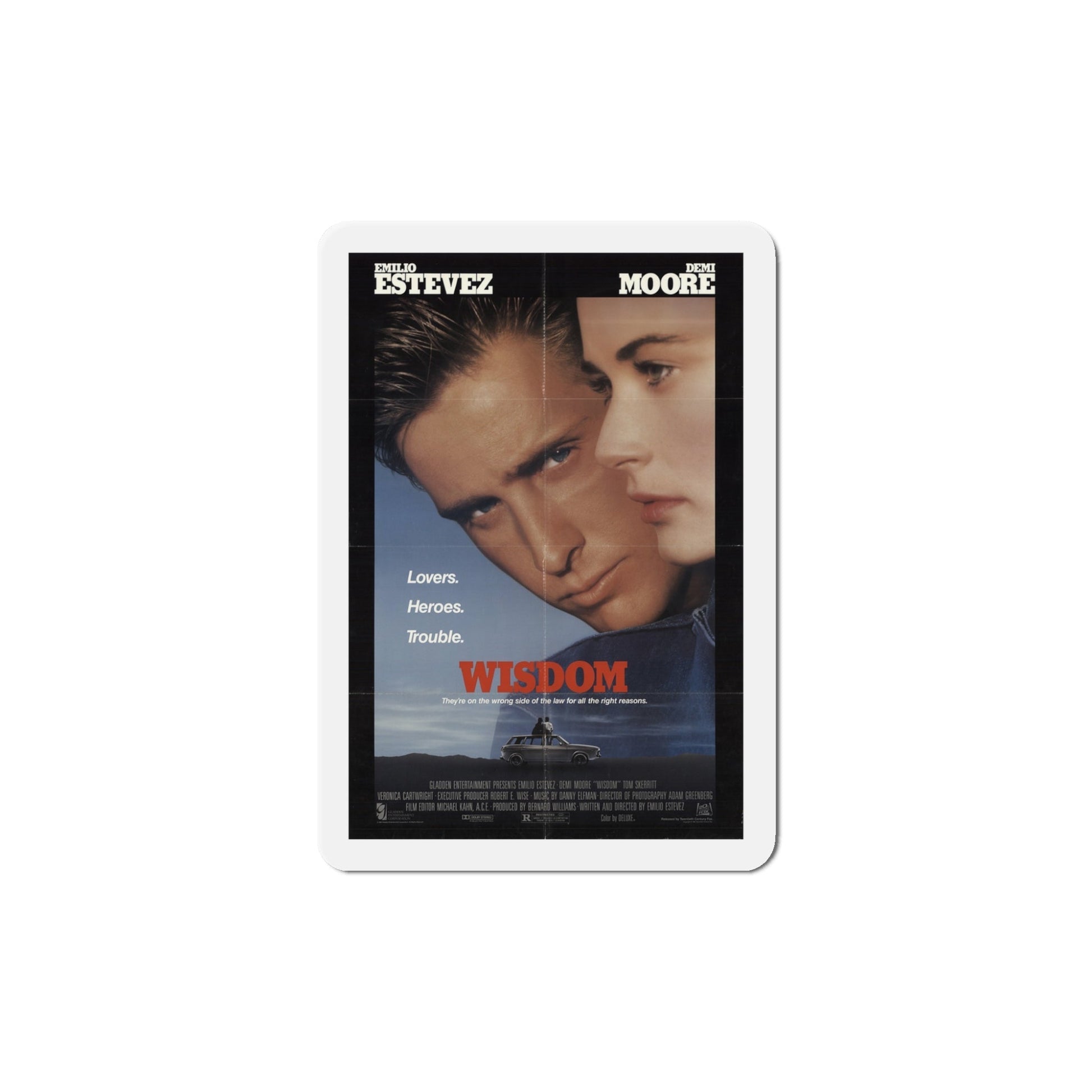 Wisdom 1986 Movie Poster Die-Cut Magnet-5" x 5"-The Sticker Space