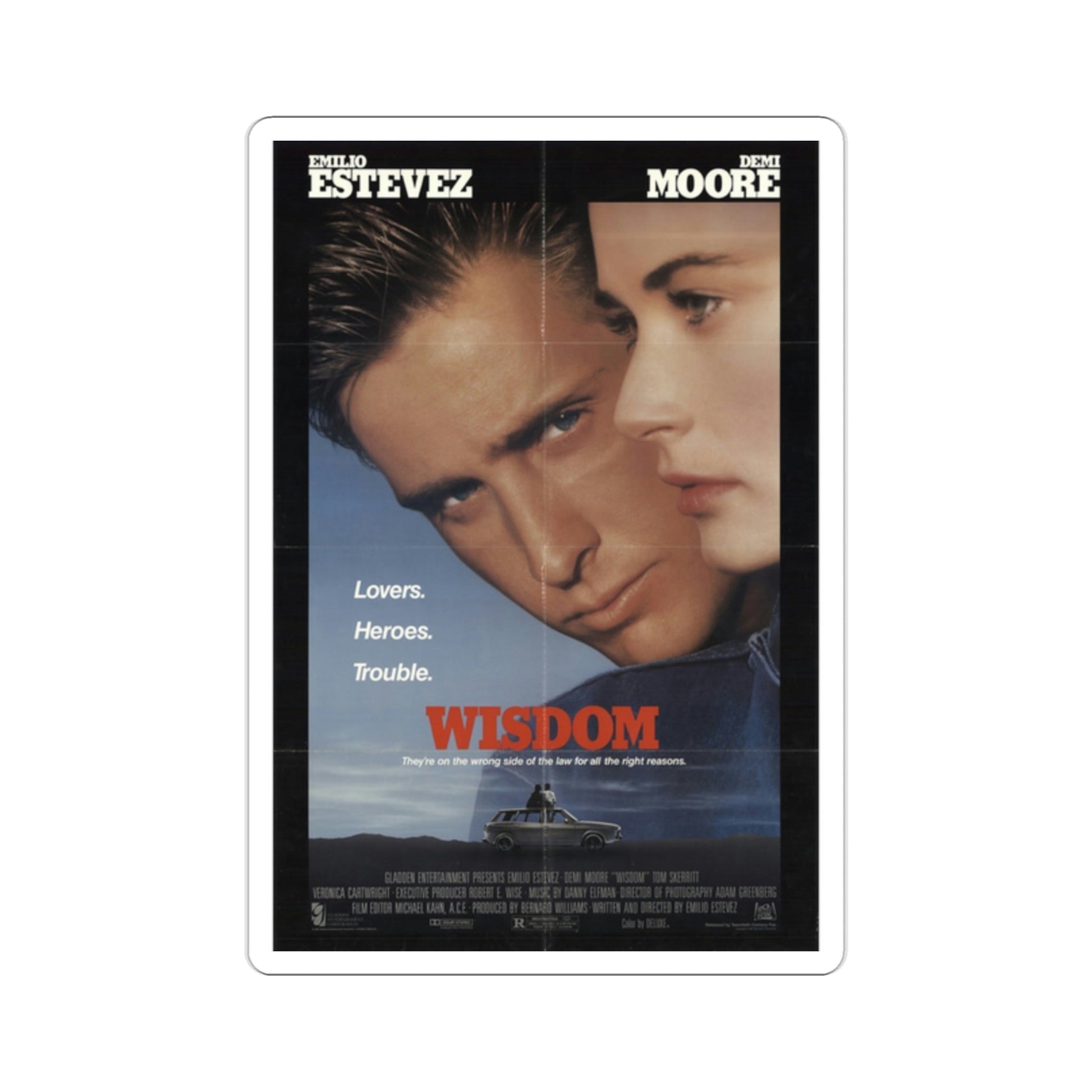 Wisdom 1986 Movie Poster STICKER Vinyl Die-Cut Decal-2 Inch-The Sticker Space