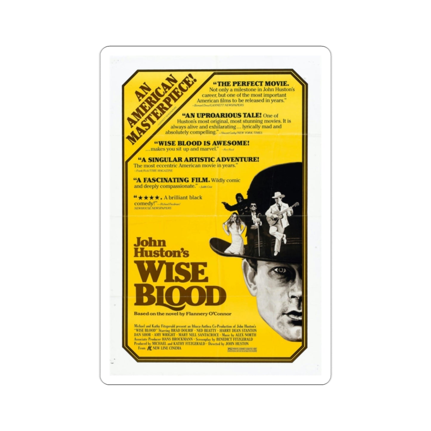Wise Blood 1980 Movie Poster STICKER Vinyl Die-Cut Decal-2 Inch-The Sticker Space